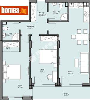 Тристаен, 120m² - Апартамент за продажба - 117174858