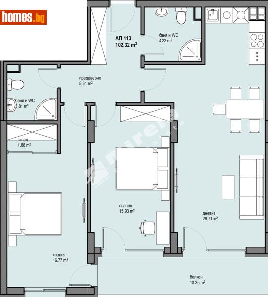 Тристаен, 120m² - Жк. Левски Г, София - Апартамент за продажба - МИРЕЛА - 117174858