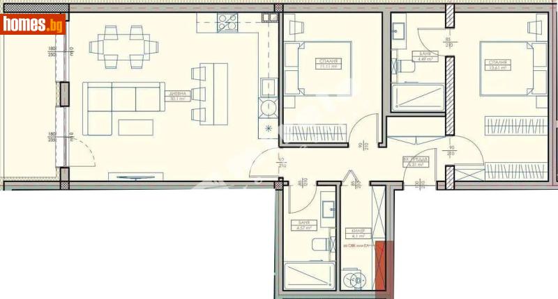 Тристаен, 113m² -  Кайсиева Градина, Варна - Апартамент за продажба - МИРЕЛА - 117188223