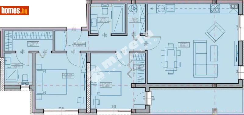 Тристаен, 117m² -  Кайсиева Градина, Варна - Апартамент за продажба - МИРЕЛА - 117188253