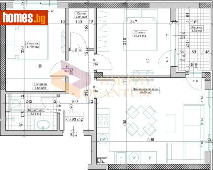 Тристаен, 80m² - Апартамент за продажба - 117243783