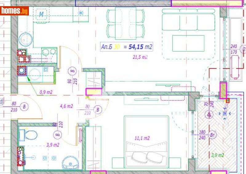 Двустаен, 66m² - Кв. Малинова Долина, София - Апартамент за продажба - МИРЕЛА - 117301167