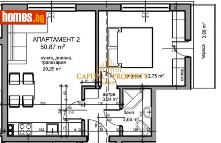 Двустаен, 63m² - Апартамент за продажба - 117347769