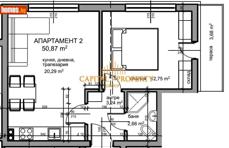 Двустаен, 63m² -  Център, Варна - Апартамент за продажба - Капитал Пропърти Груп - 117347793