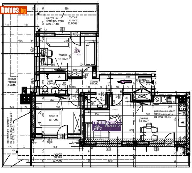 Тристаен, 133m² - Жк. Христо Смирненски, Пловдив - Апартамент за продажба - Превилекс имоти ЕООД - 117370415