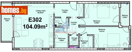 Тристаен, 127m² - Апартамент за продажба - 117404603
