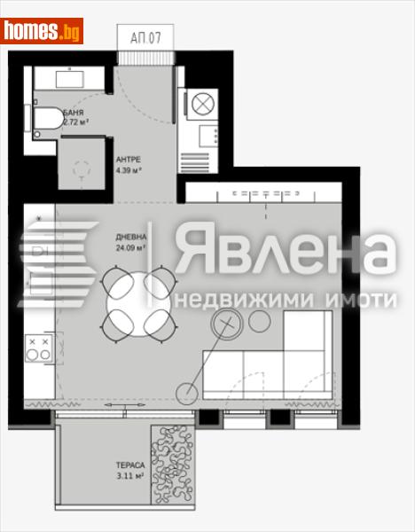 Едностаен, 48m² - Жк. Овча Купел, София - Апартамент за продажба - ЯВЛЕНА - 117492669