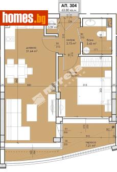 Двустаен, 64m² - Апартамент за продажба - 117503507