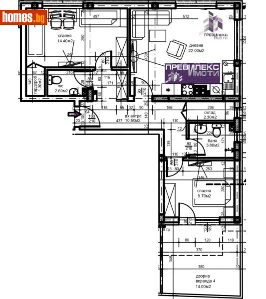 Тристаен, 108m² - Жк. Христо Смирненски, Пловдив - Апартамент за продажба - Превилекс имоти ЕООД - 117541265
