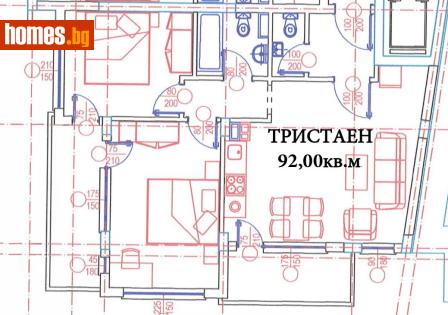 Тристаен, 92m² - Апартамент за продажба - 117547944