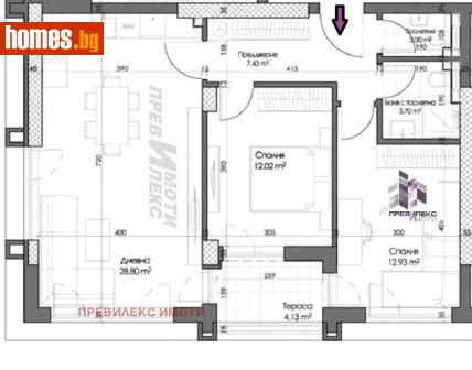 Тристаен, 104m² - Апартамент за продажба - 117659016