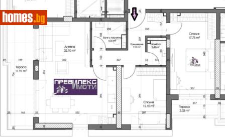 Тристаен, 129m² - Апартамент за продажба - 117674436