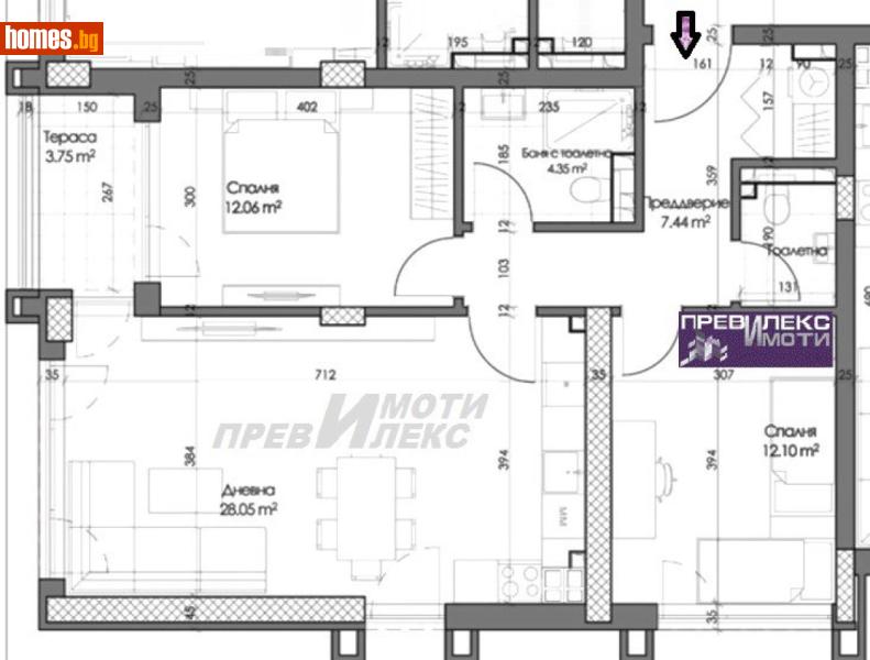 Тристаен, 101m² - Кв. Кършияка, Пловдив - Апартамент за продажба - Превилекс имоти ЕООД - 117674439