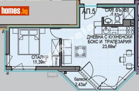 Двустаен, 55m² - Апартамент за продажба - 117688232