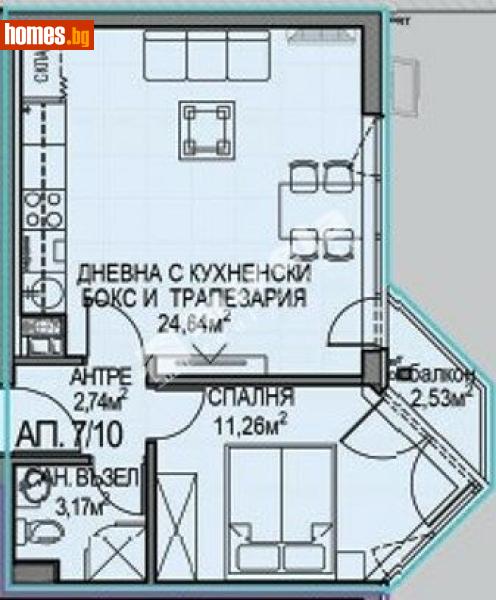 Двустаен, 60m² - Жк. Обеля 2, София - Апартамент за продажба - МИРЕЛА - 117688244