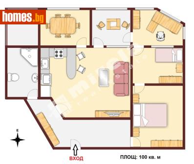 Тристаен, 100m² - Апартамент под наем - 117705441
