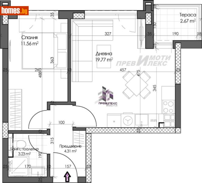 Двустаен, 61m² - Кв. Кършияка, Пловдив - Апартамент за продажба - Превилекс имоти ЕООД - 117705911