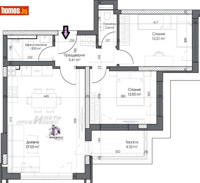 Тристаен, 97m² - Кв. Кършияка, Пловдив - Апартамент за продажба - Превилекс имоти ЕООД - 117705914