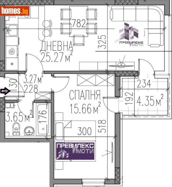 Двустаен, 76m² - Кв. Каменица , Пловдив - Апартамент за продажба - Превилекс имоти ЕООД - 117743894