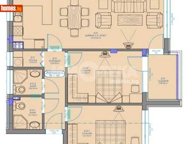 Тристаен, 108m² - Жк. Обеля 2, София - Апартамент за продажба - ИМОТЕКА АД - 117784512