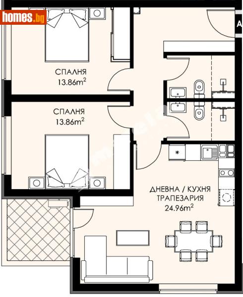 Тристаен, 103m² - Жк. Люлин 9, София - Апартамент за продажба - МИРЕЛА - 117801968