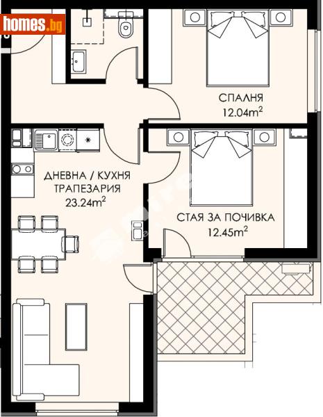 Тристаен, 90m² - Жк. Люлин 9, София - Апартамент за продажба - МИРЕЛА - 117802036