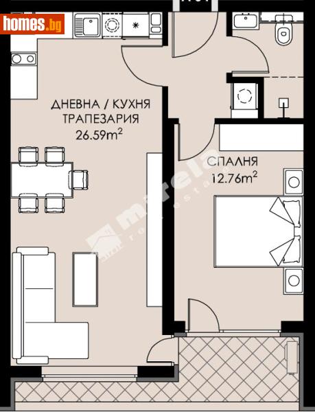 Двустаен, 70m² - Жк. Люлин 9, София - Апартамент за продажба - МИРЕЛА - 117802060
