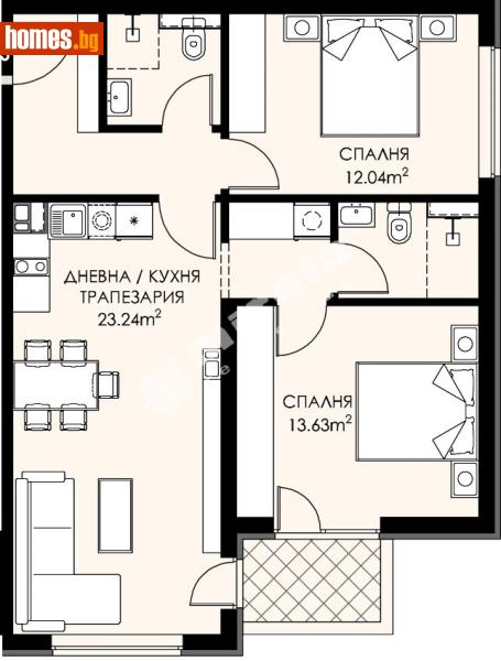 Тристаен, 95m² - Жк. Люлин 9, София - Апартамент за продажба - МИРЕЛА - 117802066