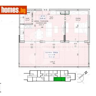 Двустаен, 61m² - Апартамент за продажба - 117832071
