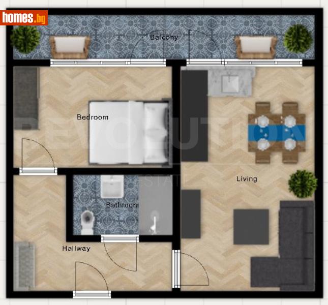 Едностаен, 50m² - Гр.Елин Пелин, Елин Пелин - Апартамент за продажба - Революшън Естейт - 117964769