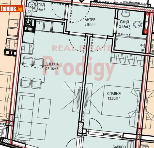 Двустаен, 71m² - Кв. Манастирски Ливади, София - Апартамент за продажба - Продиджи - 117983268