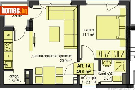 Двустаен, 58m² - Апартамент за продажба - 118002414