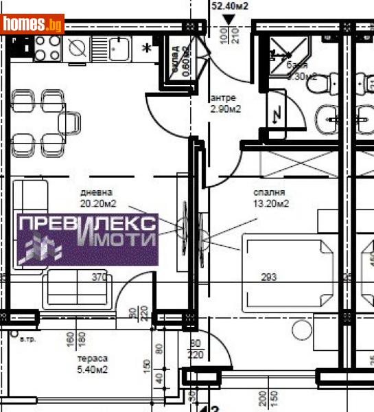 Двустаен, 60m² - Кв. Беломорски, Пловдив - Апартамент за продажба - Превилекс имоти ЕООД - 118048501