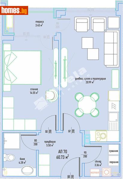 Двустаен, 74m² - Кв. Малинова Долина, София - Апартамент за продажба - МИРЕЛА - 118081418