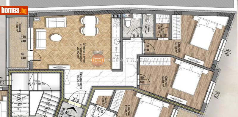 Тристаен, 97m² - Жк. Овча Купел 1, София - Апартамент за продажба - Тера Тиара - 118096365