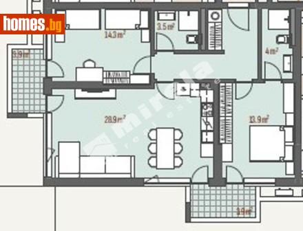 Тристаен, 115m² - Апартамент за продажба - 118098896