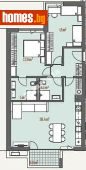 Тристаен, 109m² - Апартамент за продажба - 118098926