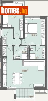 Тристаен, 109m² - Апартамент за продажба - 118098978