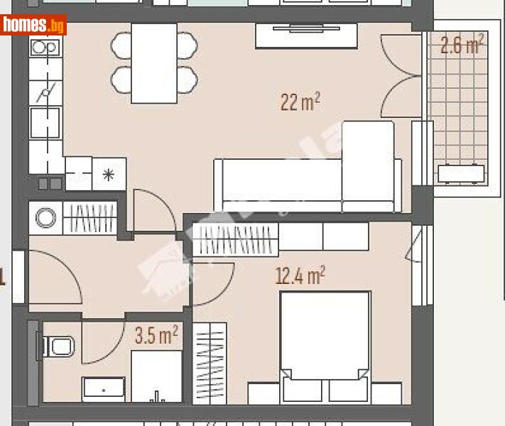 Двустаен, 62m² - Жк. Левски Г, София - Апартамент за продажба - МИРЕЛА - 118099039