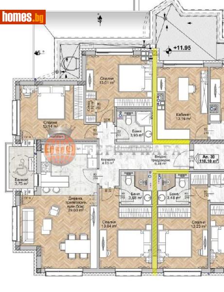 Четиристаен, 128m² - Жк. Люлин 8, София - Апартамент за продажба - Тера Тиара - 118109573