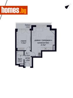 Двустаен, 57m² - Апартамент за продажба - 118155101