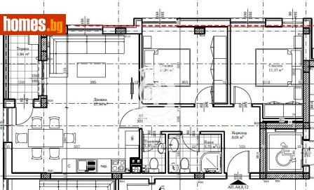 Тристаен, 92m² - Апартамент за продажба - 118162427