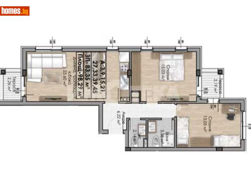 Тристаен, 98m² - Жк. Овча Купел, София - Апартамент за продажба - ИМОТЕКА АД - 118168234