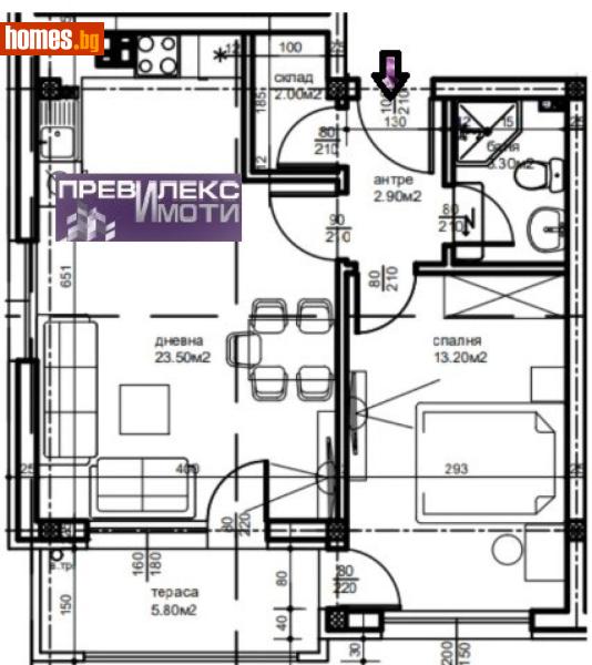 Двустаен, 68m² - Кв. Беломорски, Пловдив - Апартамент за продажба - Превилекс имоти ЕООД - 118184542