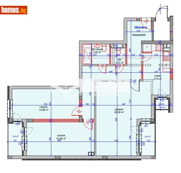 Тристаен, 103m² - Жк. Лазур, Бургас - Апартамент за продажба - Омега Естейт ЕООД - 118189740