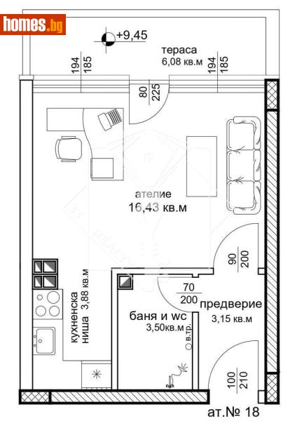 Едностаен, 44m² - Кв. Съдийски, Пловдив - Апартамент за продажба - 33 Realty - 118199818