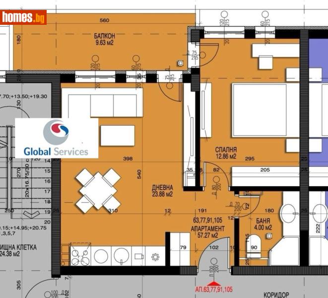 Двустаен, 68m² - Кв. Малинова Долина, София - Апартамент за продажба - Глобъл Сървисиз ООД - 118226486