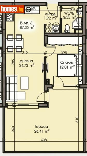Двустаен, 87m² - Жк. Изгрев, Бургас - Апартамент за продажба - Имоти Бургас ЕООД - 118232354