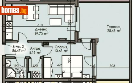 Двустаен, 86m² - Апартамент за продажба - 118232387
