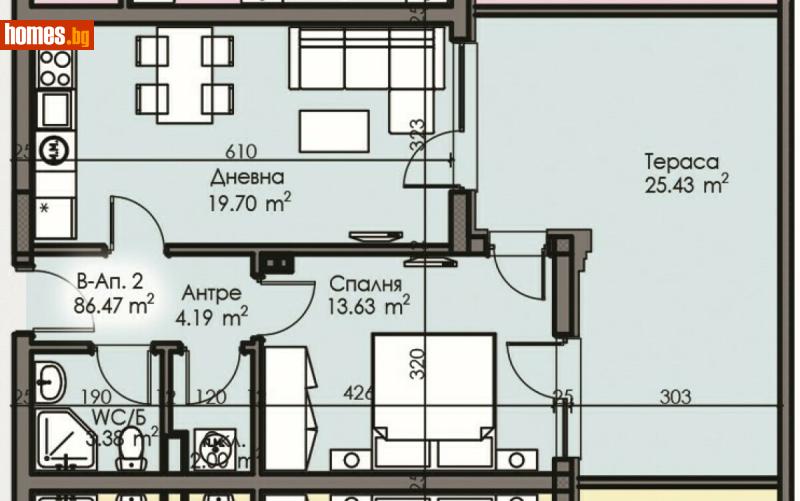 Двустаен, 86m² - Жк. Изгрев, Бургас - Апартамент за продажба - Имоти Бургас ЕООД - 118232387